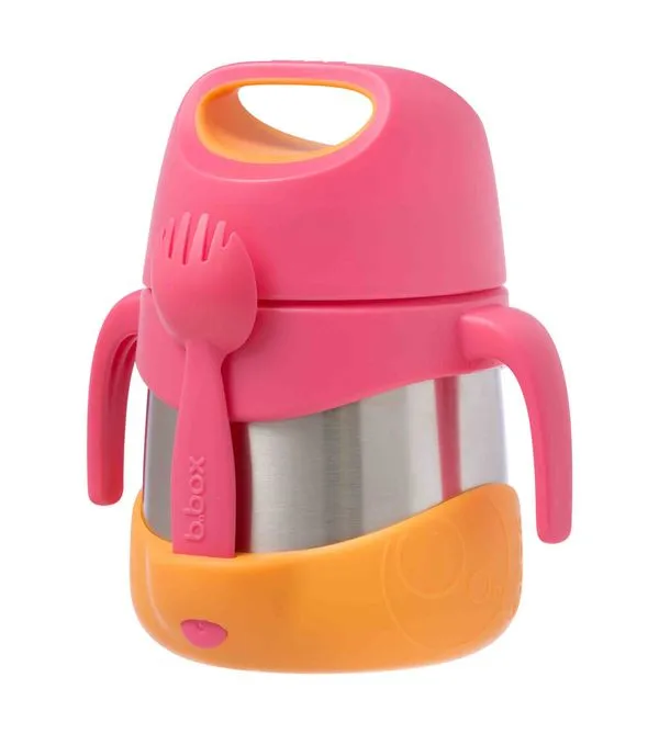 Pote Térmico Inox com Garfo Strawberry Shake 335ml Bbox Rosa