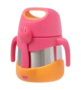 Pote Térmico Inox com Garfo Strawberry Shake 335ml Bbox Rosa