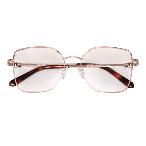 Armação de Óculos de Grau Bulget BG1699 Feminino Quadrado Metal Dourado