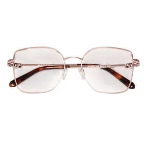 Armação de Óculos de Grau Bulget BG1699 Feminino Quadrado Metal Dourado