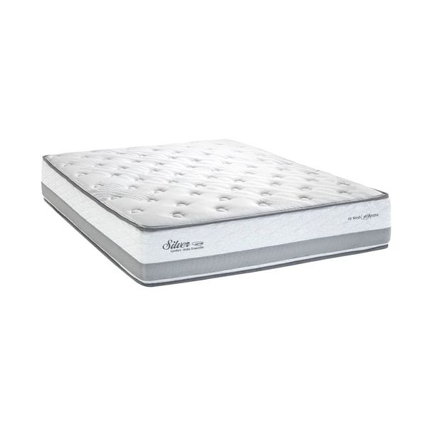 Colchão Casal Herval Silver com Pillow Top e Molas Ensacadas 30x138x188cm Cinza