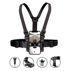 Kit Suporte de Peito Shoot para Smartphone e Câmera de Ação com Adaptador J-Hook e Ajuste em Cinco Pontos Kit Suporte de Peito Shoot para Smartphone e Câmera de Ação com Adaptador J-Hook