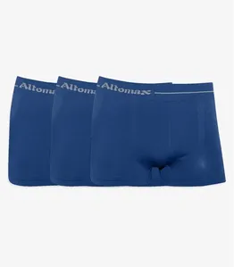 Kit 3 Cuecas Boxer Lisa Microfibra Altomax Azul GG