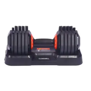 Halter Regulável 25kg Dumbell Ajustável K2 Anilha Preto E Vermelho
