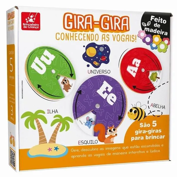 Jogo Educativo Gira Conhecendo as Vogais com Roletas Interativas Brincadeira de Criança Jogo Educativo Gira Conhecendo as Vogais com Roletas Brincadeira de Criança