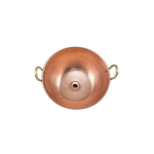 Cuba de Apoio Redonda Sobrepor Cobre Puro com Alças de Bronze 25L Antimicrobiana Metal Arte Cuba de Apoio Redonda Sobrepor Cobre Puro Alças Bronze 25L Metal Arte