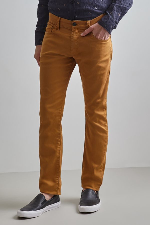 Calça Sarja 5 Pockets Elastano Color Pacoca - 38