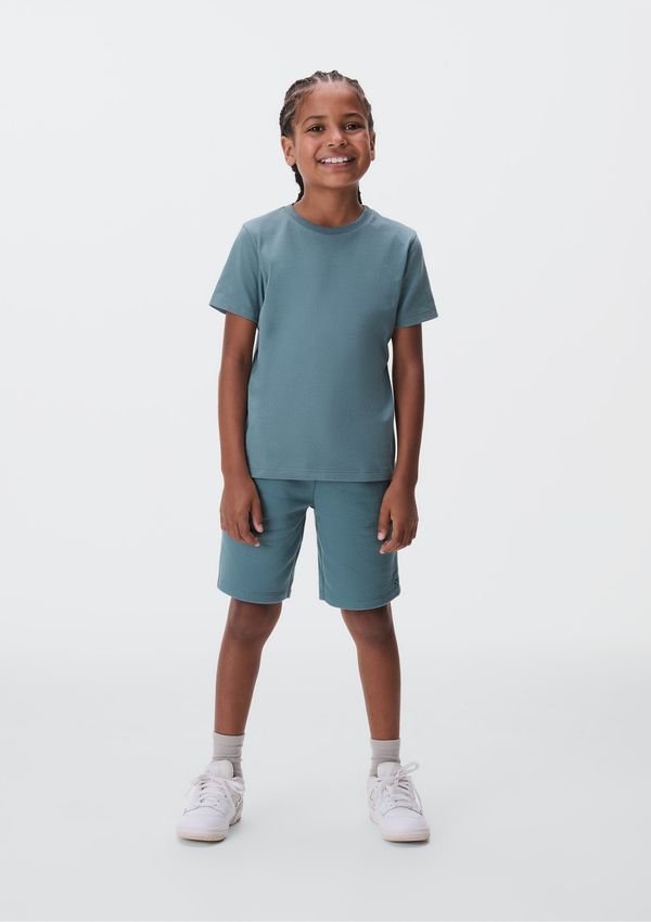 Bermuda Básica Infantil Menino Em Moletom - Azul 014