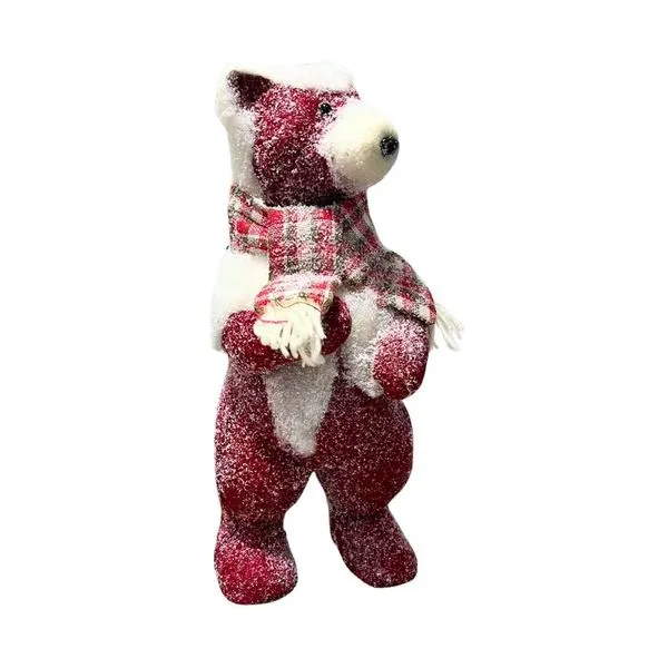 Urso Decorativo Em Pé Bela Flor 45cm 98058 (MP)