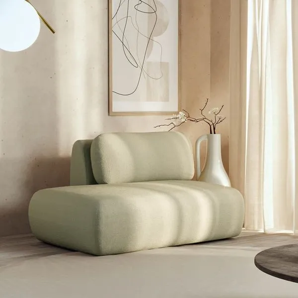 Sofá Modular Sumiê 100cm Esquerdo Orla CabeCasa MadeiraOriginals Verde Água Verde Água