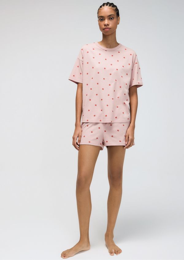 Pijama Curto Feminino Estampado Oversized - Rosa G