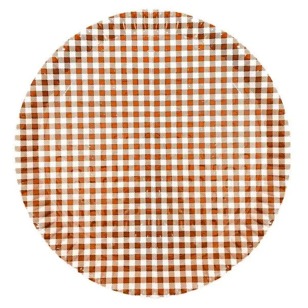 Prato De Papelão Laminado Xadrez Vermelho P6 - 32cm