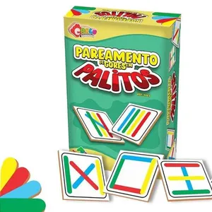 Jogo Educativo Pareamento de Cores em MDF com 15 Cartas e 60 Peças Coloridas Carlu Brinquedos Jogo Educativo Pareamento de Cores MDF 15 Cartas 60 Peças Carlu