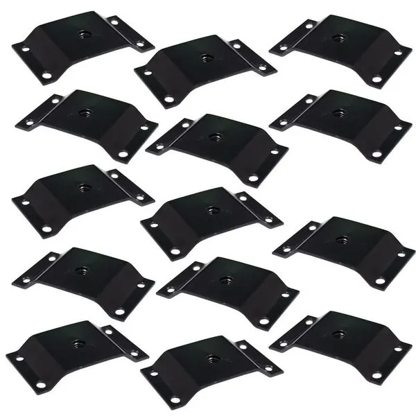 Kit 14 Chapinhas Chapa Elevada Fixação Pés Palito Rosca 5/16 Preto G59