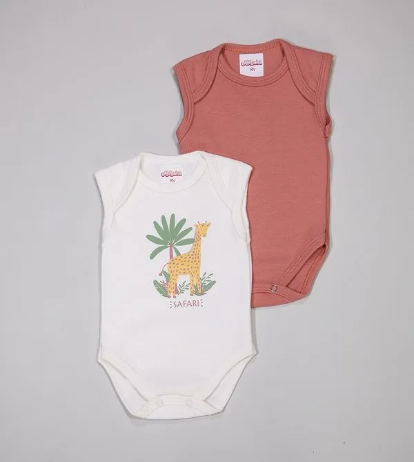 Kit Body Regata Safari com 2 Unidades De 0 a 12 meses Cru - RN