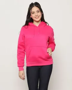 Blusão Moletom Juvenil Com Capuz Rosa Escuro 12