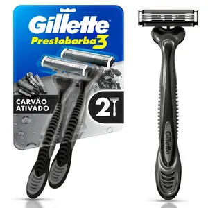 Aparelho Descartável para Barbear Gillette Prestobarba3 Carbono 2 Unidades