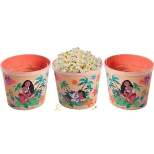 3 Potes para Pipoca Infantil da Moana Original Balde Oval Estampado Original 2.1L