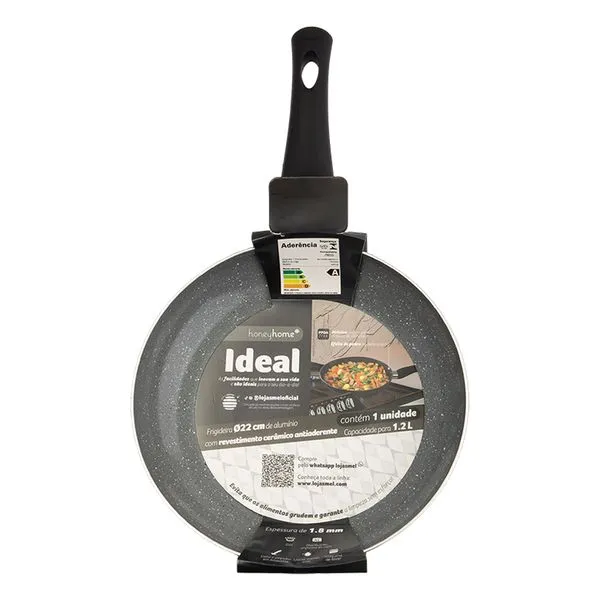 Frigideira com Revestimento Cerâmico Cabo Baquelite Ideal 1,2L 22cm 1,8mm LM3972IDE - honeyhome