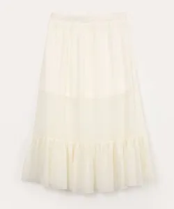 saia longa infantil de tule com brilho e recorte off white 6