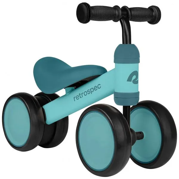 Bicicleta sem Pedal Infantil com 4 Rodas para Crianças de 1 a 4 Anos, RETROSPEC 4500, Azul 110v