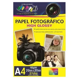 Papel Fotográfico Off Paper High Glossy 180G Com 50 Folhas (MP)