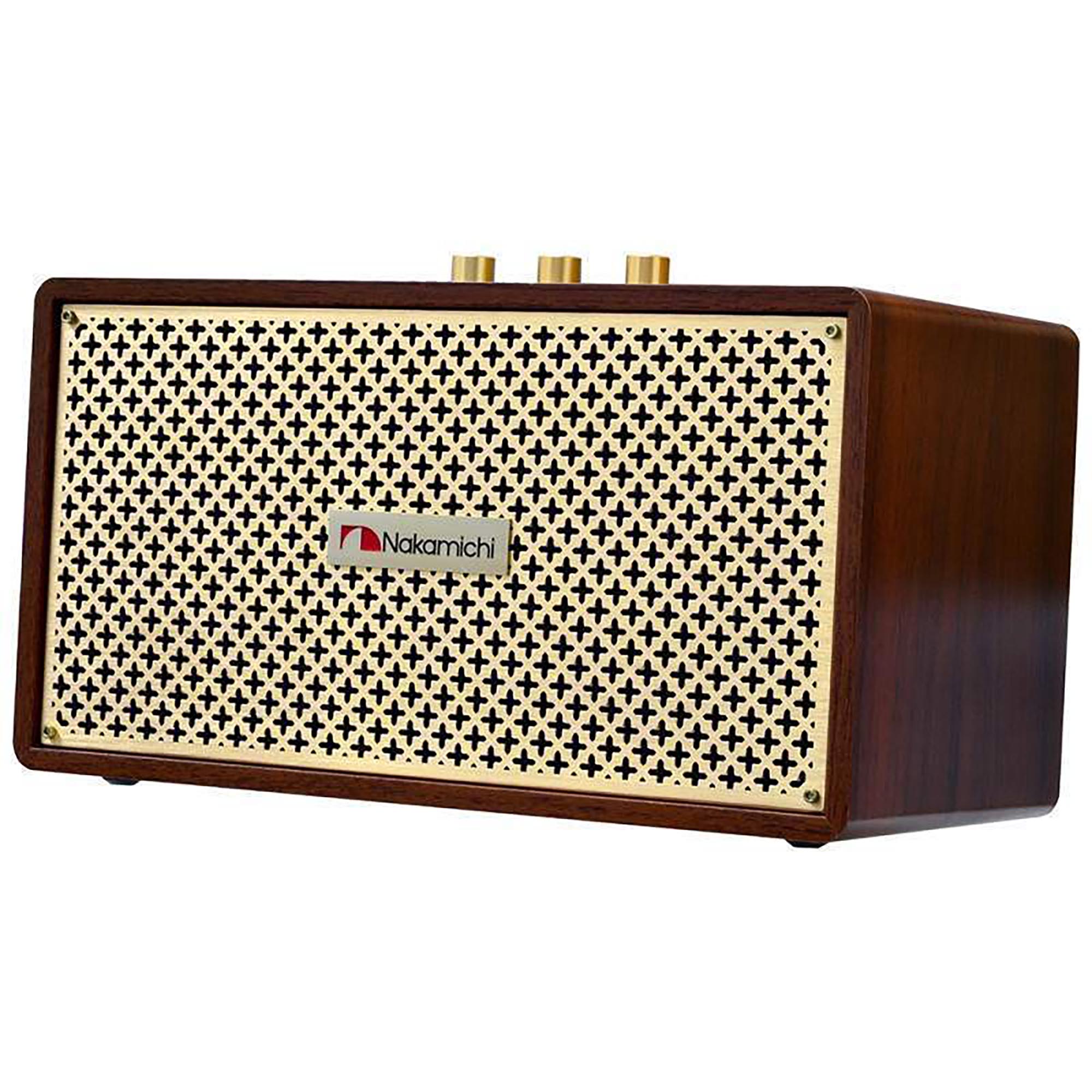 Caixa Som Nakamichi Jukebox /BT/USB/AUX 80w (Marrom) Bivolt