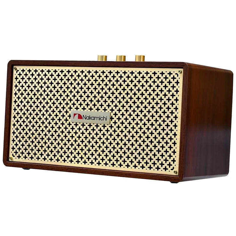 Caixa Som Nakamichi Jukebox /BT/USB/AUX 80w (Marrom) Bivolt