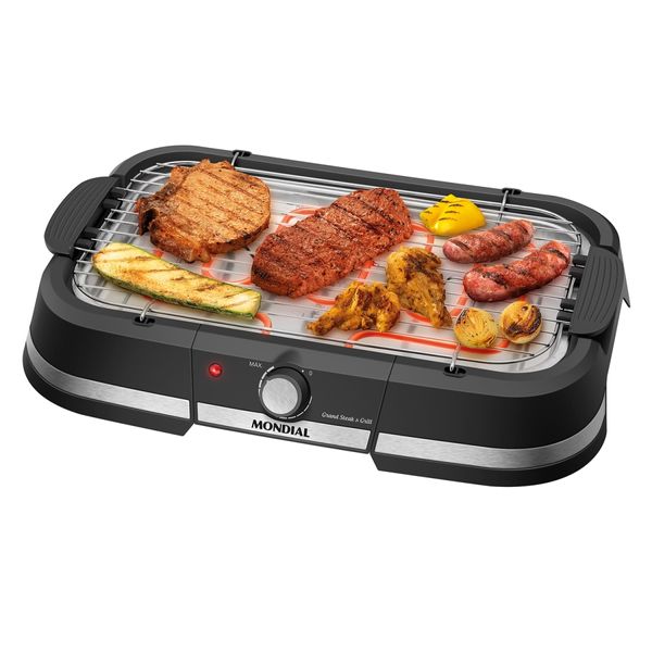 Churrasqueira Elétrica Mondial Grand Steak & Grill Preto / 220