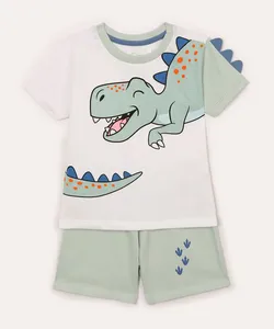 pijama curto infantil dinossauro off white 3
