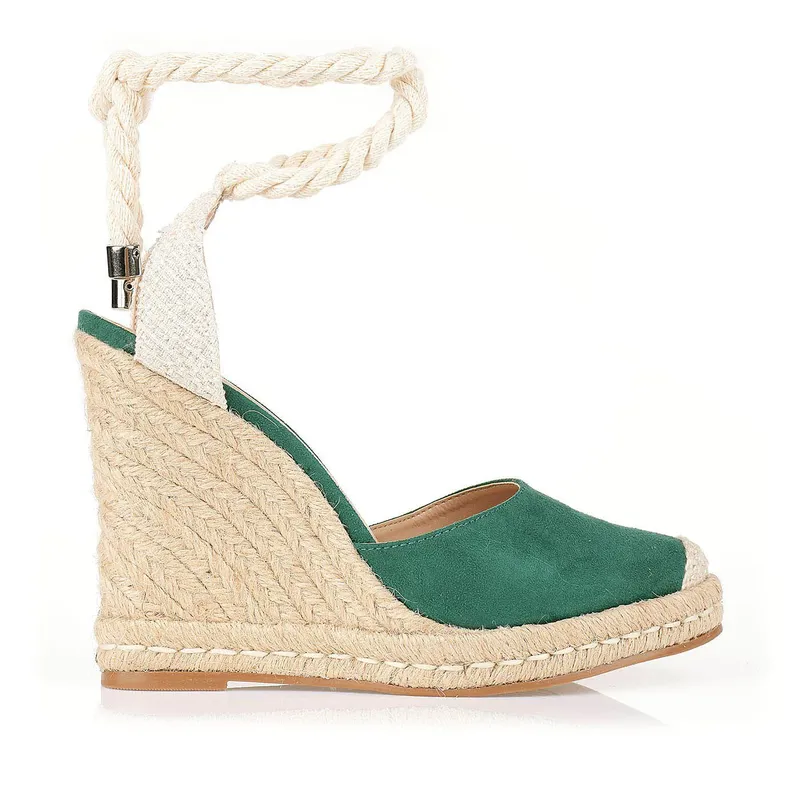 Plataforma Salto Alto Camurça Denim
