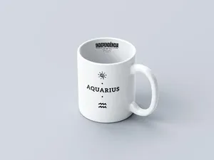 Caneca 325ml Branca Coleção Signos Aquário