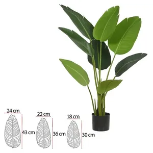 Bananeira Artificial De Jardim Florarte Com Pote X8 1,2m Verde (MP)