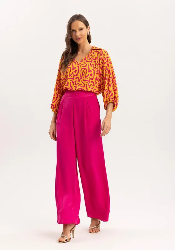 Calça Reta Alfaiataria Perolada com Bolsos ROSA DELIGHT M