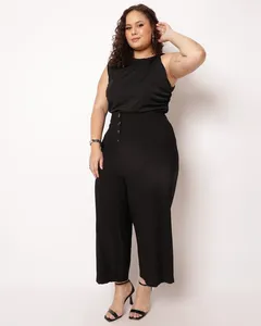 Calça Plus Size Feminina Wide Leg Preta G1