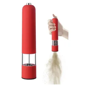 Moedor Elétrico Gourmet Sal Grosso Pimenta Automático com Ajuste de Moagem Luz Azul Iluminacao Vermelha Master Chef Moedor Eletrico Gourmet Sal Grosso Pimenta Iluminacao Vermelha Master Chef Luxo Vintage