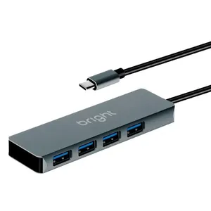 HUB USB Plug Tipo C 4 Portas Bright Prata (MP)