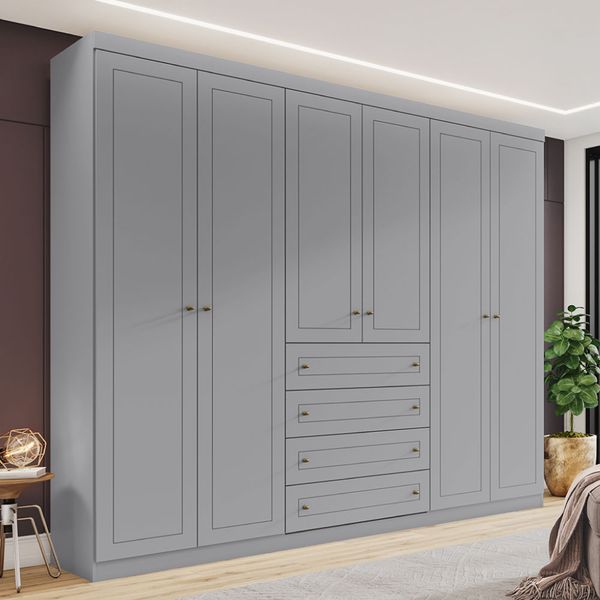 Guarda Roupa Belmont com 6 Portas - Cinza