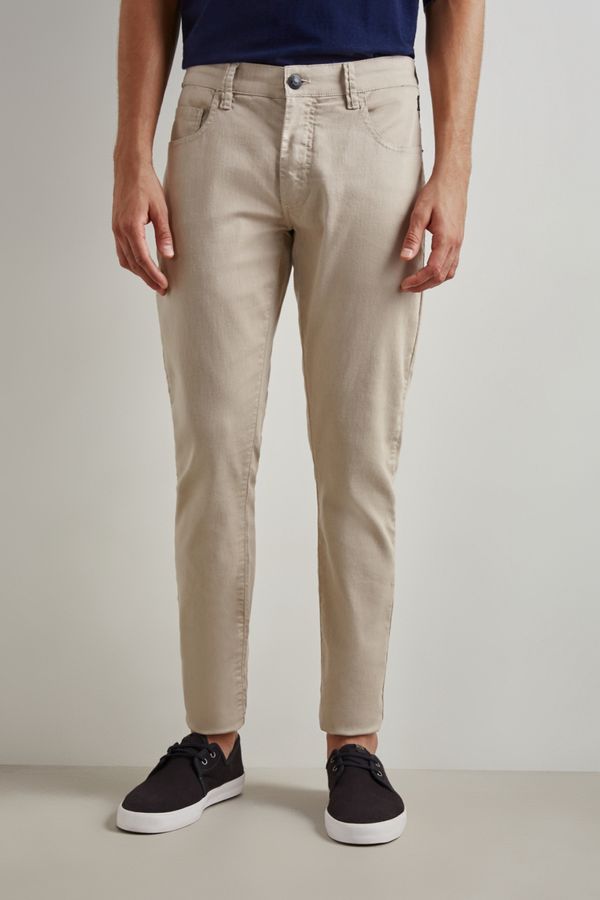 Calça Sarja 5 Pockets Elastano Skinny Color Areia - 38