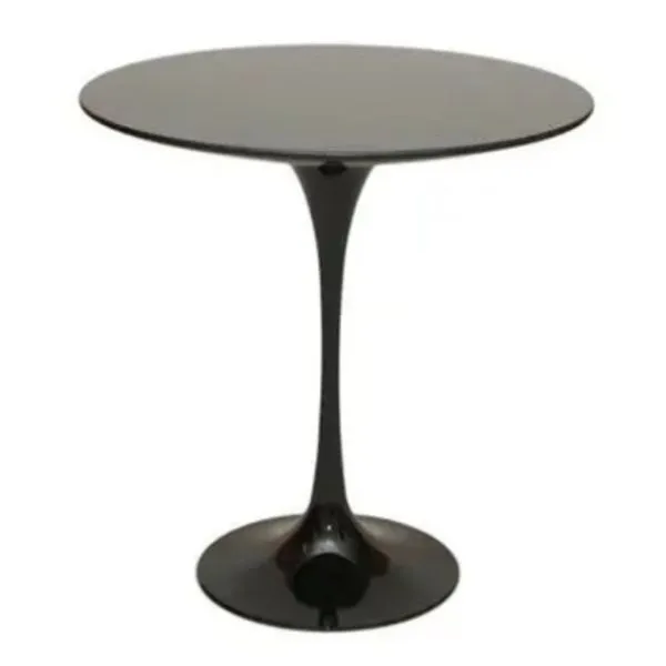 Mesa Lateral Tulipa Saarinen Redonda 41 Cm Laqueada Preto