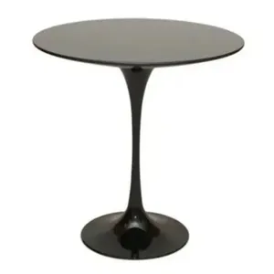 Mesa Lateral Tulipa Saarinen Redonda 41 Cm Laqueada Preto