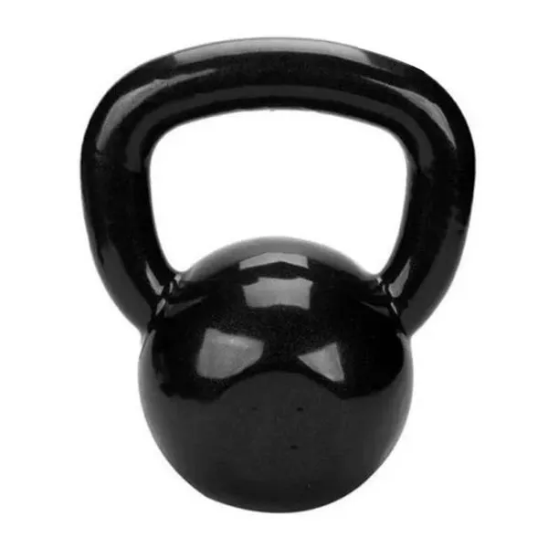 Kettlebell Emborrachado 16kg para Treinamento Funcional e Uso Residencial Preto Kikos Kettlebell Emborrachado 16kg para Treinos Intensos em Academias Preto Kikos