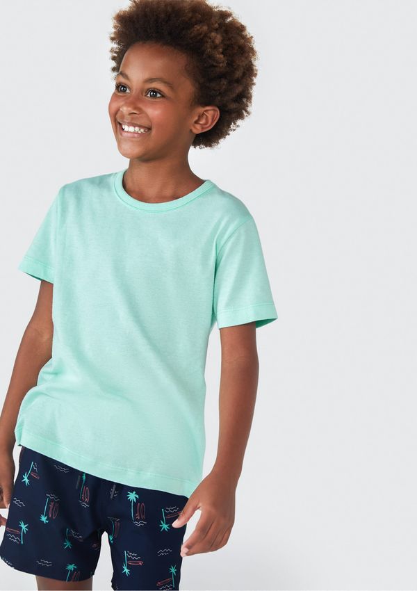 Camiseta Básica Infantil Unissex Regular - Verde 010