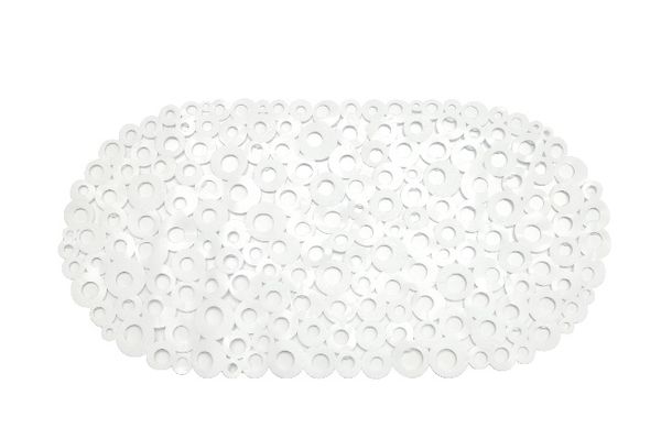 Tapete para Box em PVC 36x69cm Bolhas Branco Kapazi