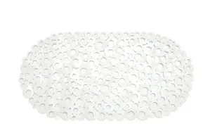 Tapete para Box em PVC 36x69cm Bolhas Branco Kapazi