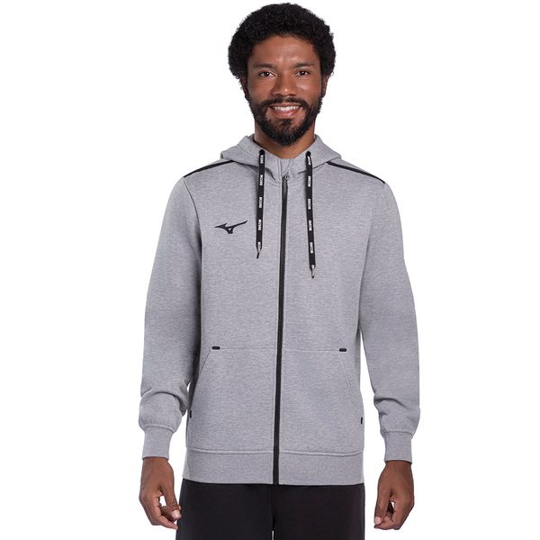 Moletom Masculino Mizuno Zipper EG Cinza