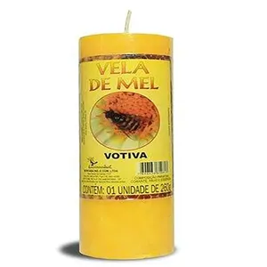 Vela Votiva de Mel 7 Dias Amarela 260g 10120 - Moroabá