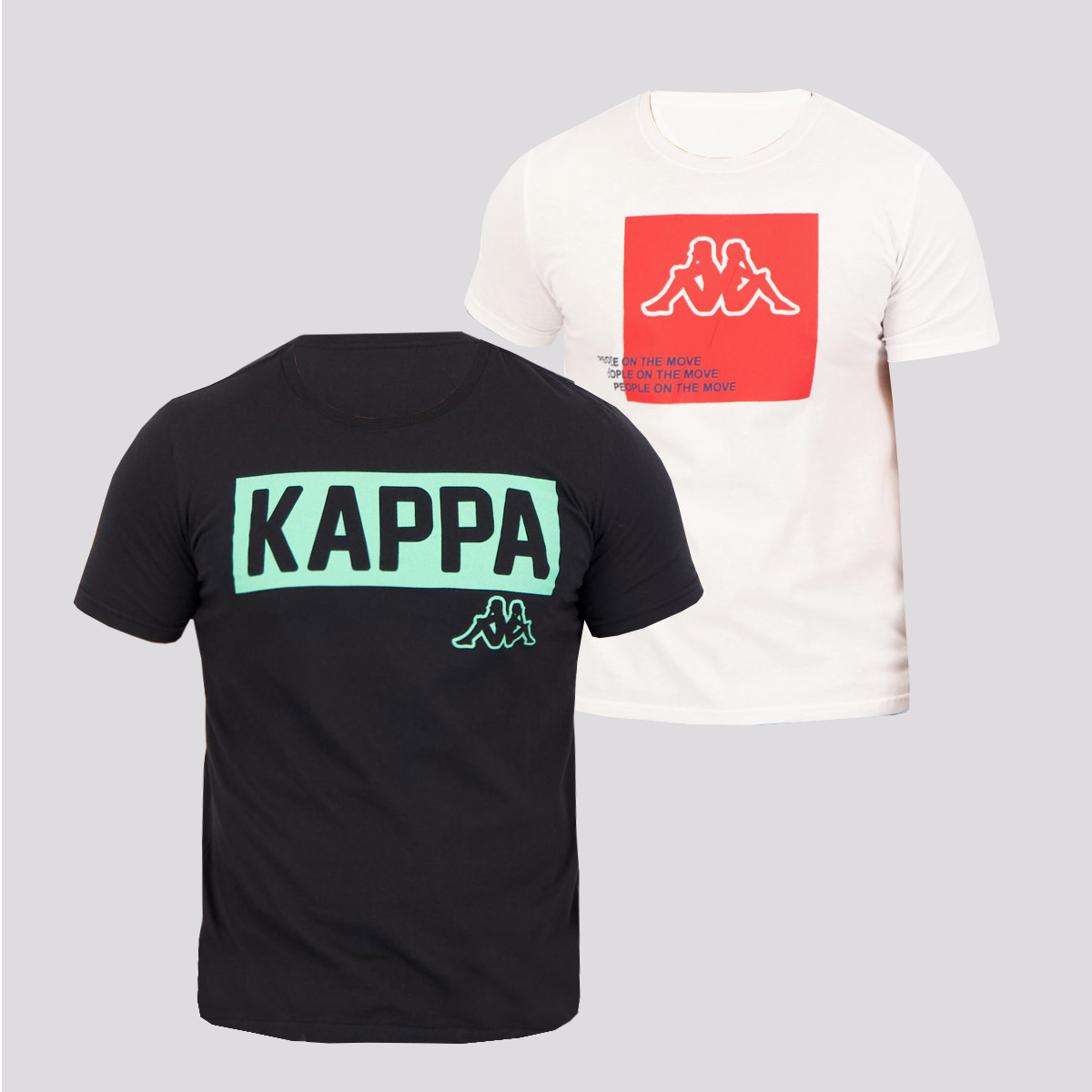 Kit de 2 Camisetas Kappa Move Branca e Preta