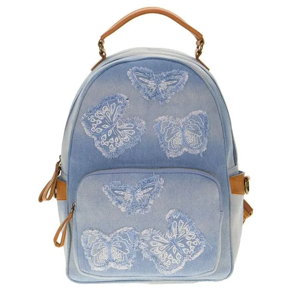 Mochila Feminina Jeans Arara Dourada - H688 JEANS 01