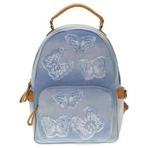 Mochila Feminina Jeans Arara Dourada - H688 JEANS 01